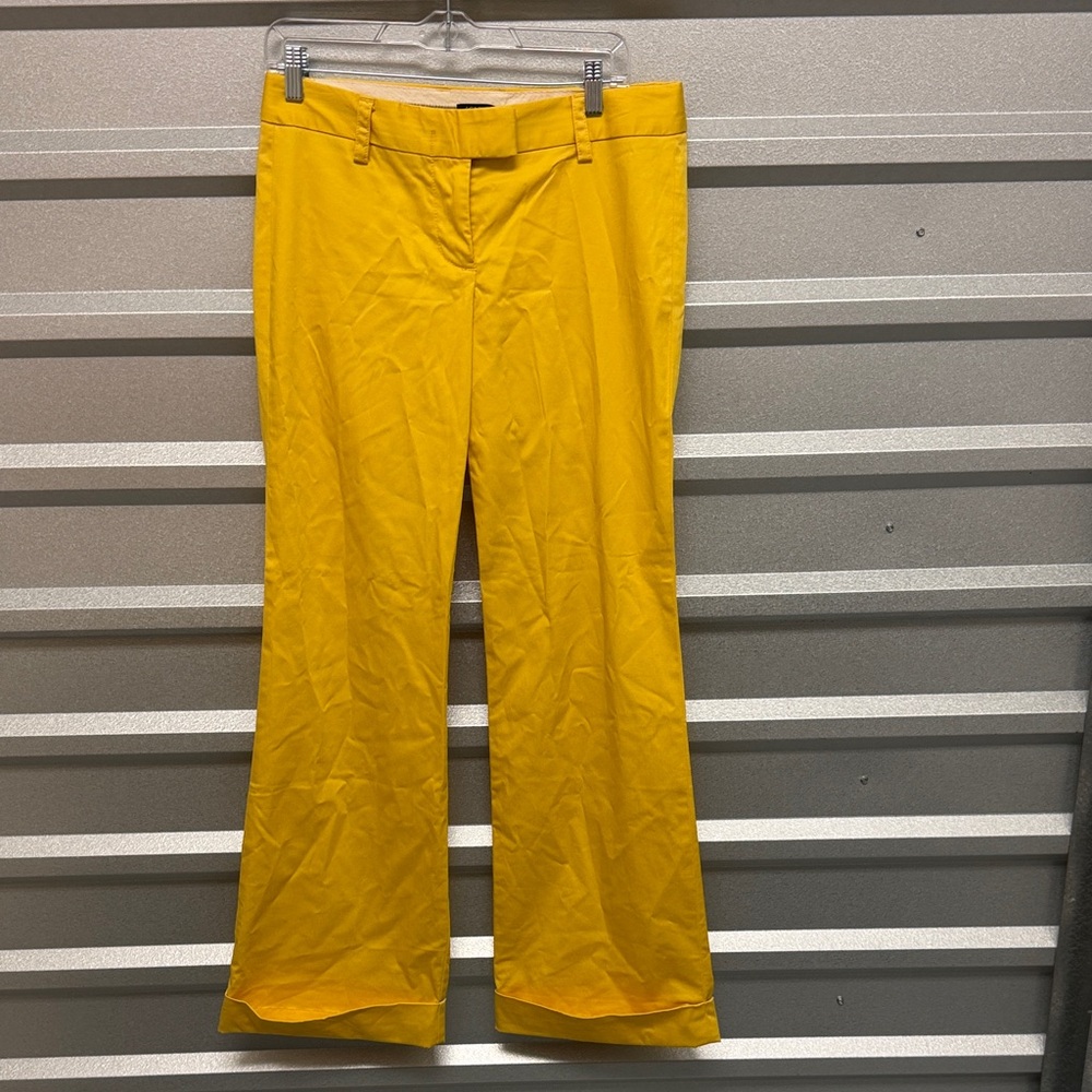 J.‎ Crew STRETCH Women’s Low Rise Yellow Wide Leg Trouser 4R RETRO Spring Pant